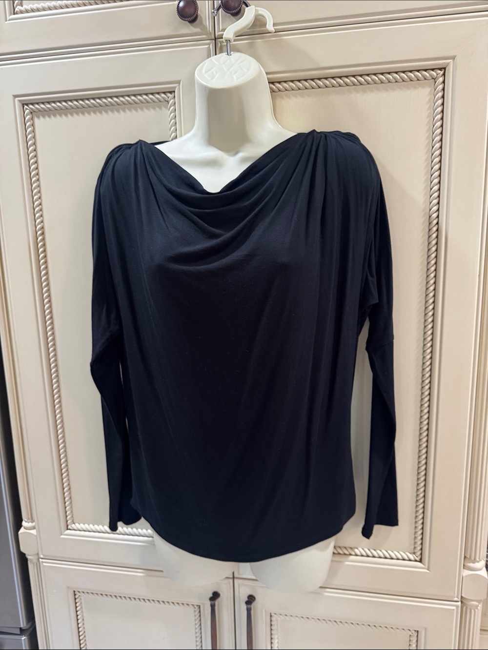 NWT Express Draped Black Women's L/S Top